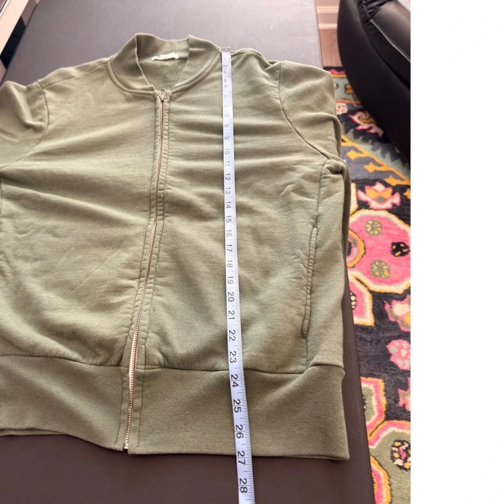 Gustin French Terry Bomber Green Men's Classic Minimalist Casual Basic Medium